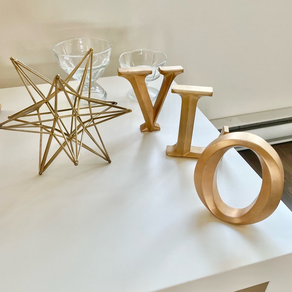 Gold star and letters